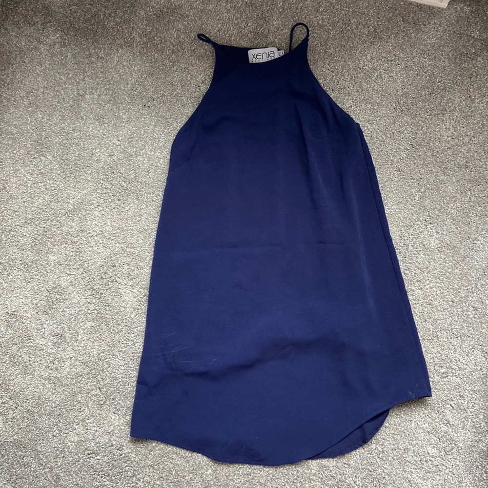 Blue spaghetti strap dress